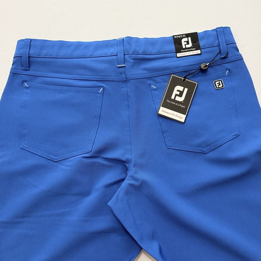 NWT Footjoy FJ Athletic Fit Golf Pant 34X32 Cobalt Blue Performance 5-Pocket NEW - Picture 11 of 12